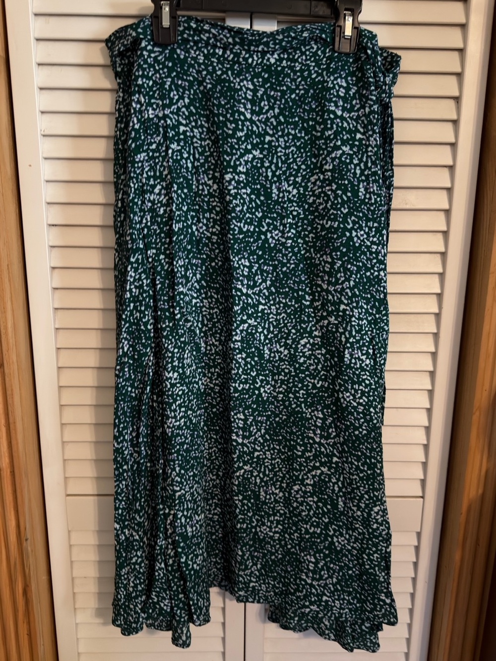 NEW:Skies Are Blue Teal Green Printed Wrap Tie Side Maxi Skirt
